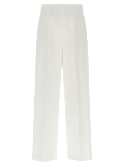 White Linen Casual Pants