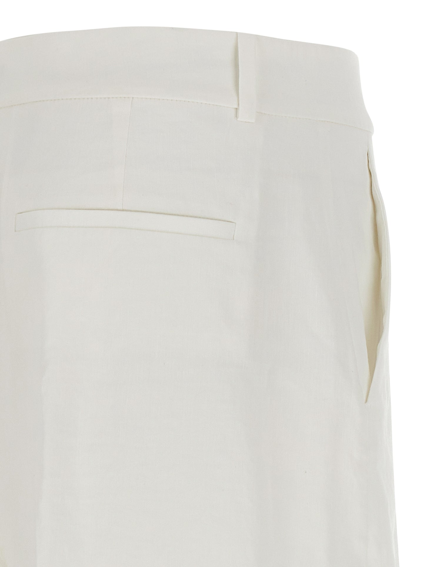 White Linen Casual Pants