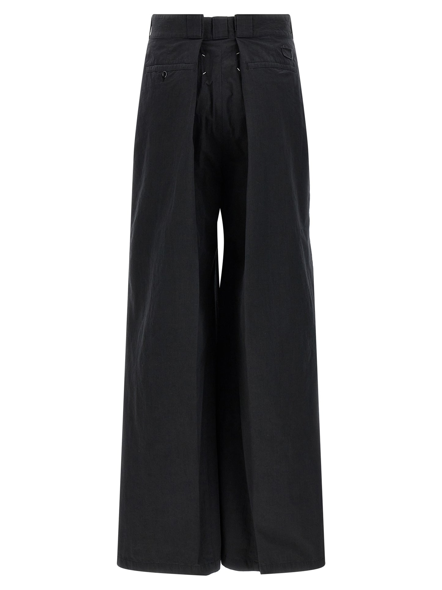 Black Cotton Casual Pants