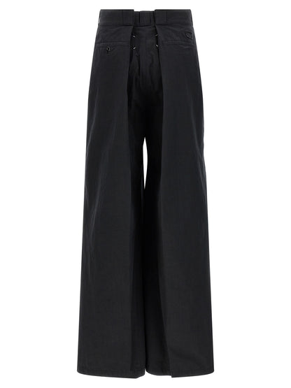 Black Cotton Casual Pants