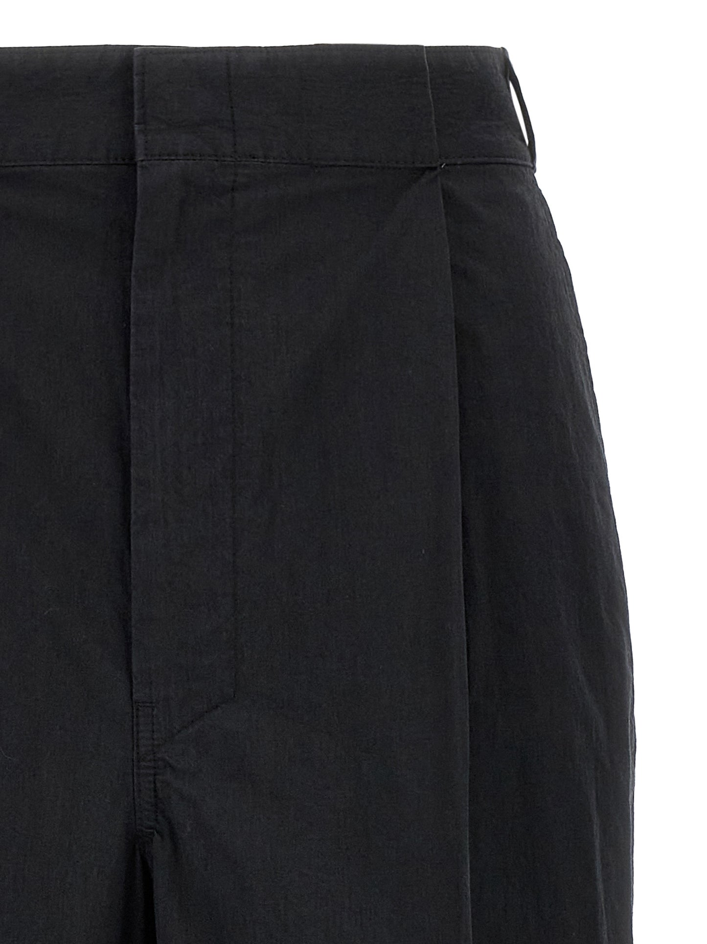 Black Cotton Casual Pants