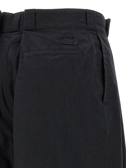 Black Cotton Casual Pants
