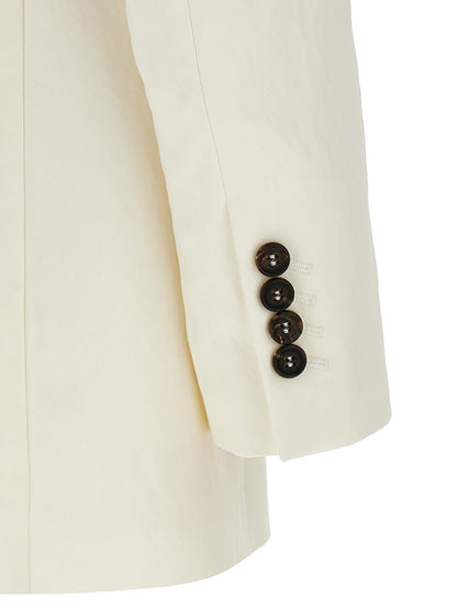 White Straw Blazer