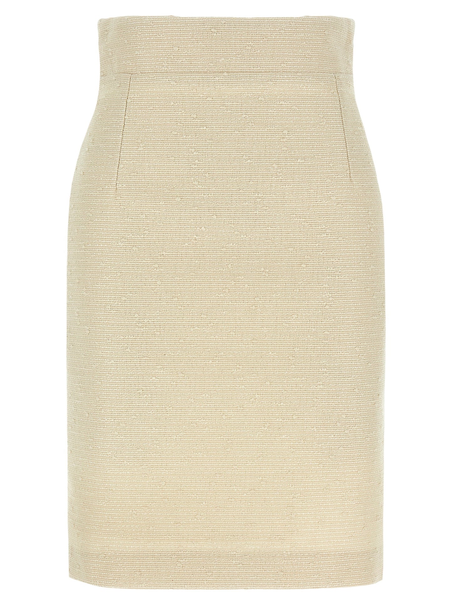 Beige Cotton Midi Skirt