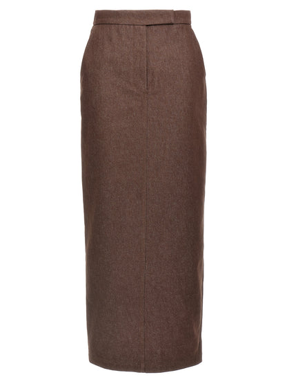 Brown Cotton Mini Skirt