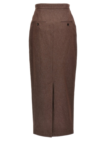 Brown Cotton Mini Skirt