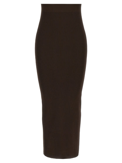 Brown Viscose Mini Skirt