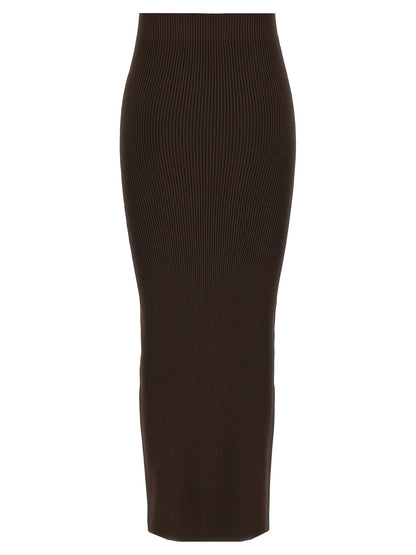 Brown Viscose Mini Skirt