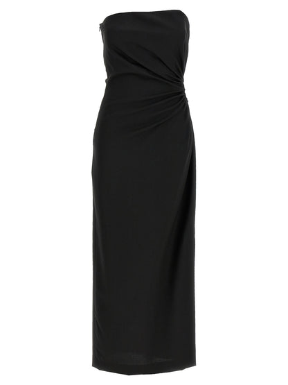 Black Virgin Wool Long Dress