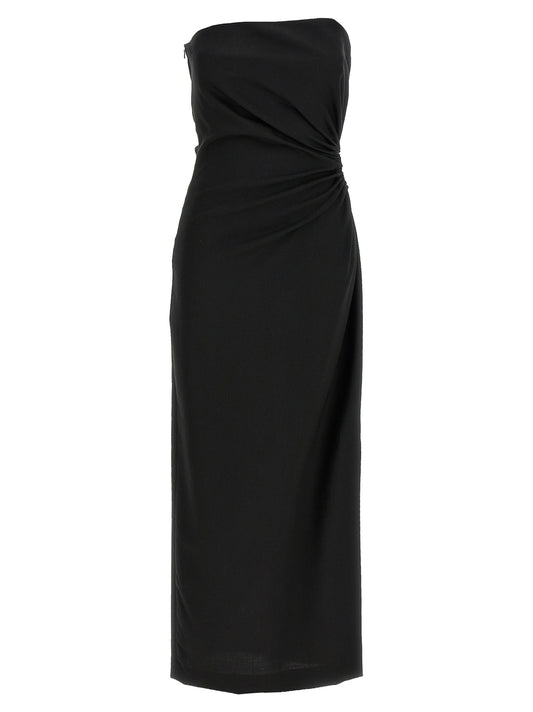 Black Virgin Wool Long Dress