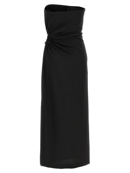 Black Virgin Wool Long Dress