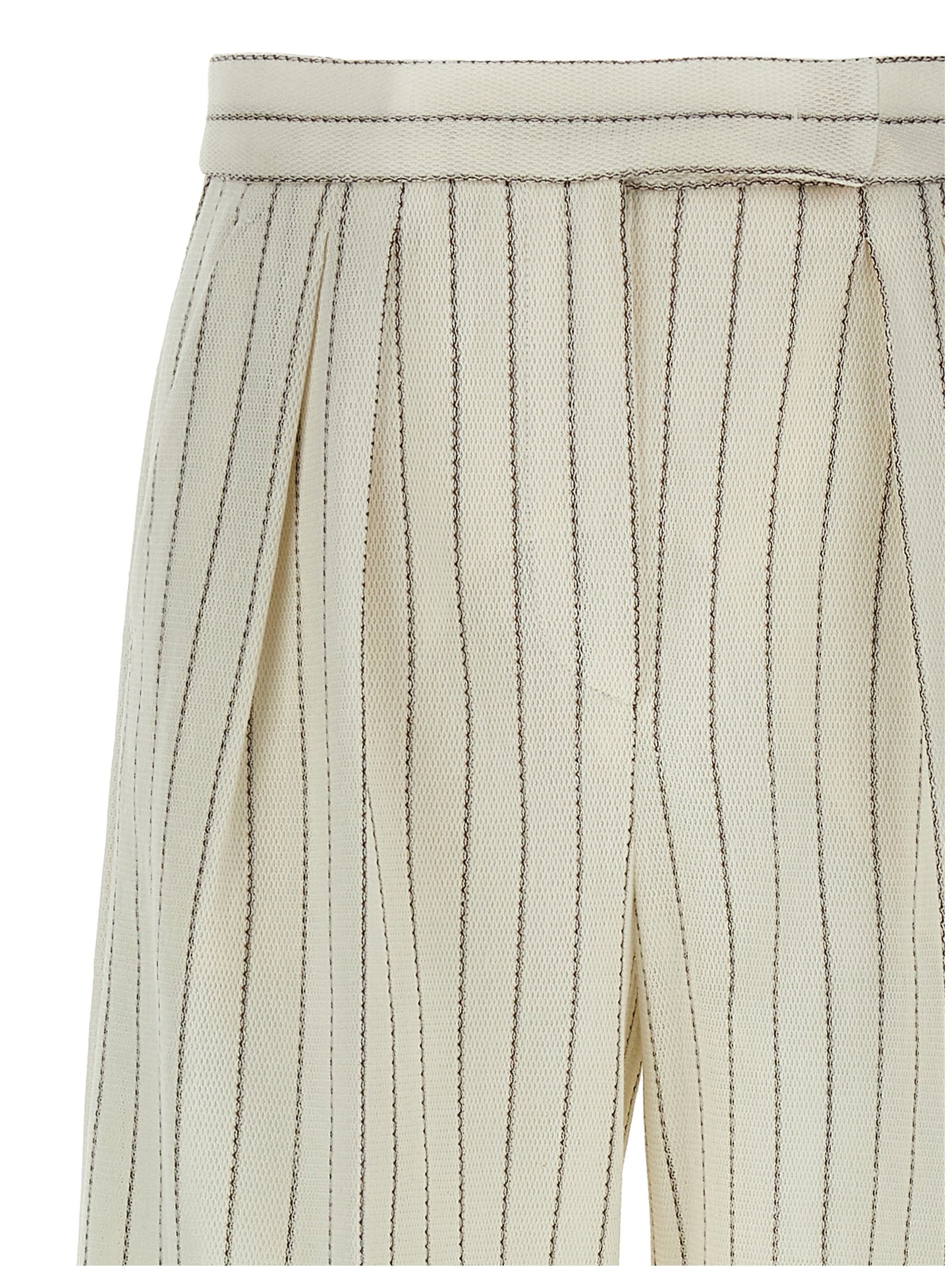 White Cotton Casual Pants
