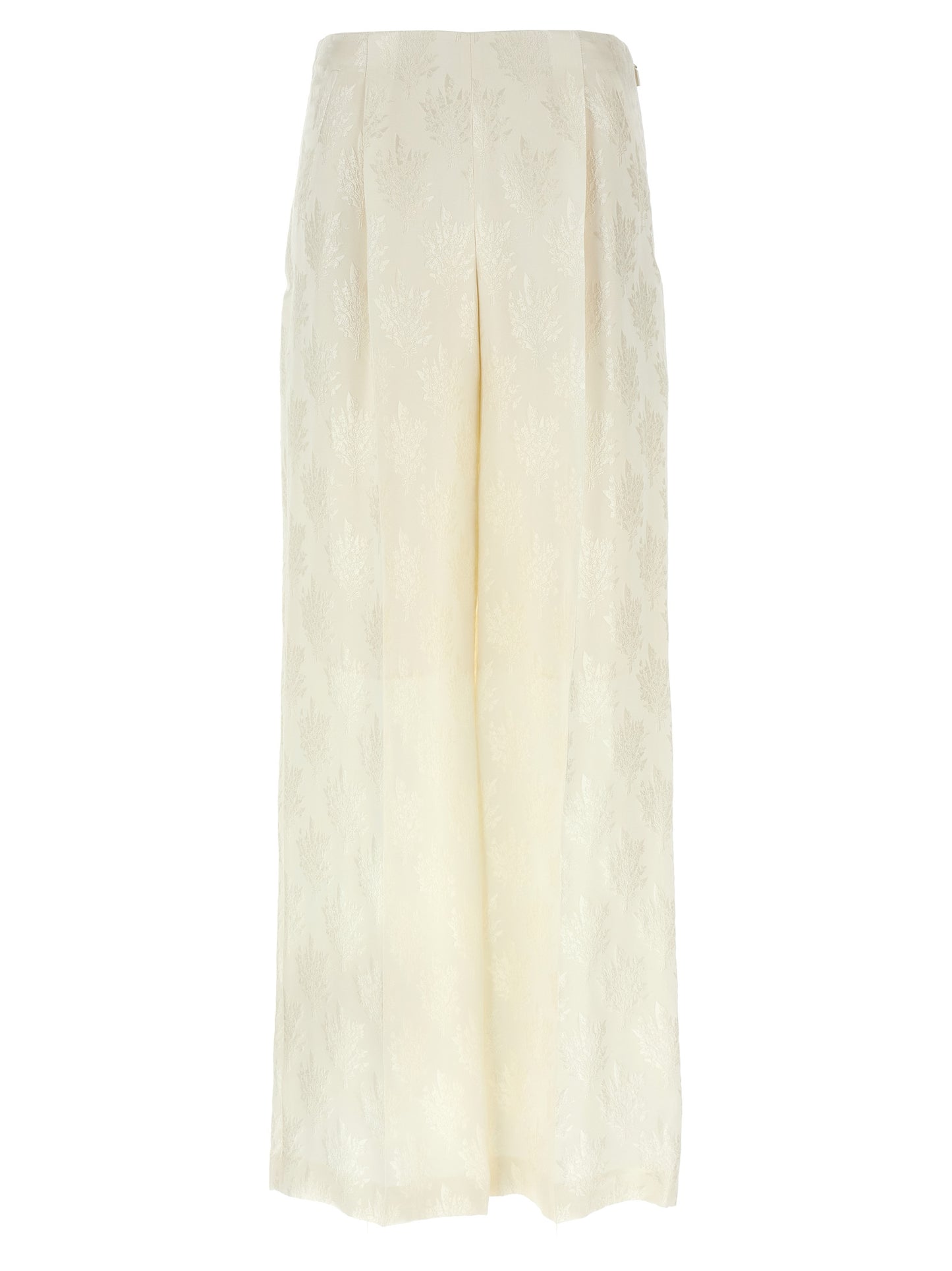 White Silk Casual Pants