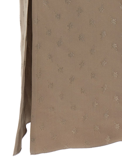 Gray Silk Midi Dress