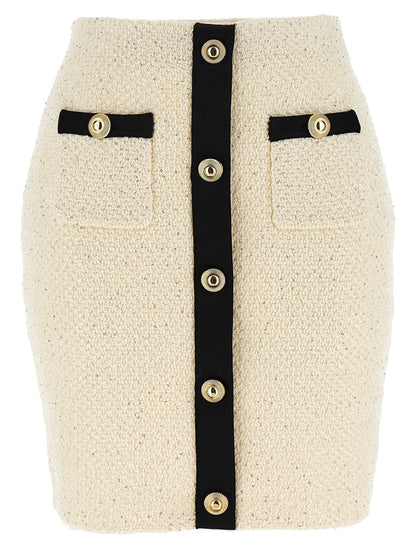 Bicolor Cotton Long Skirt