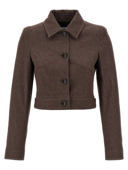 Brown Cotton Blazer