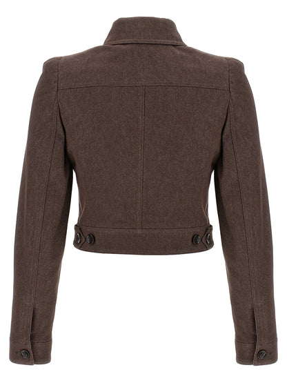 Brown Cotton Blazer