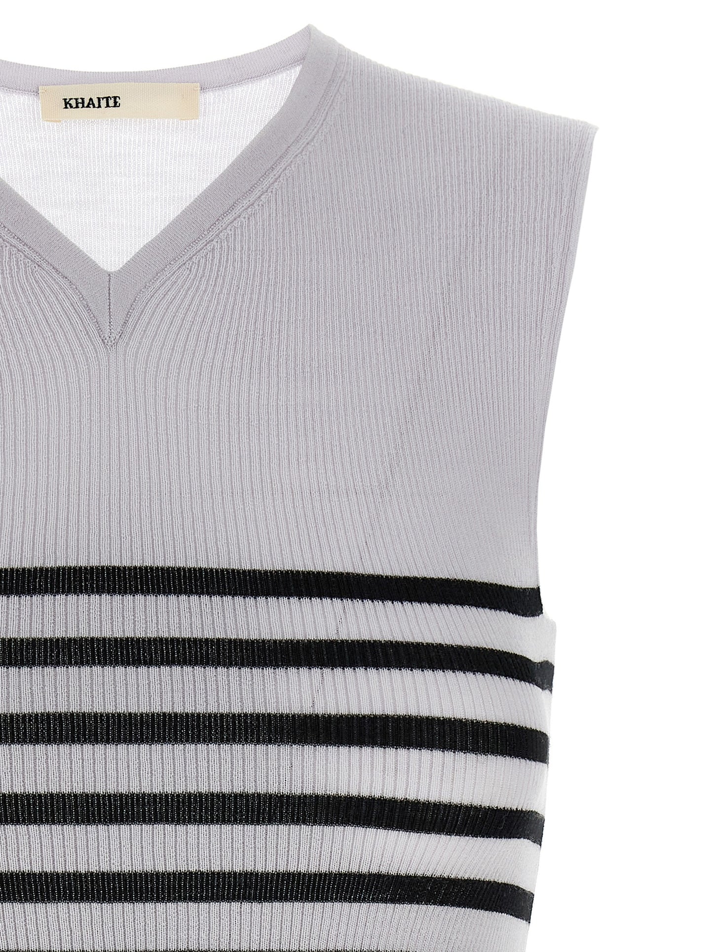 Bicolor Wool Sleeveles T-Shirt