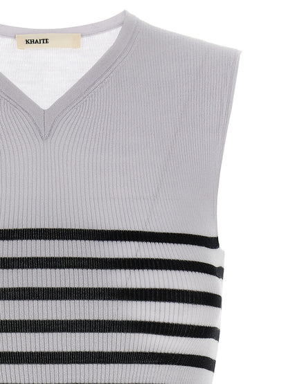 Bicolor Wool Sleeveles T-Shirt