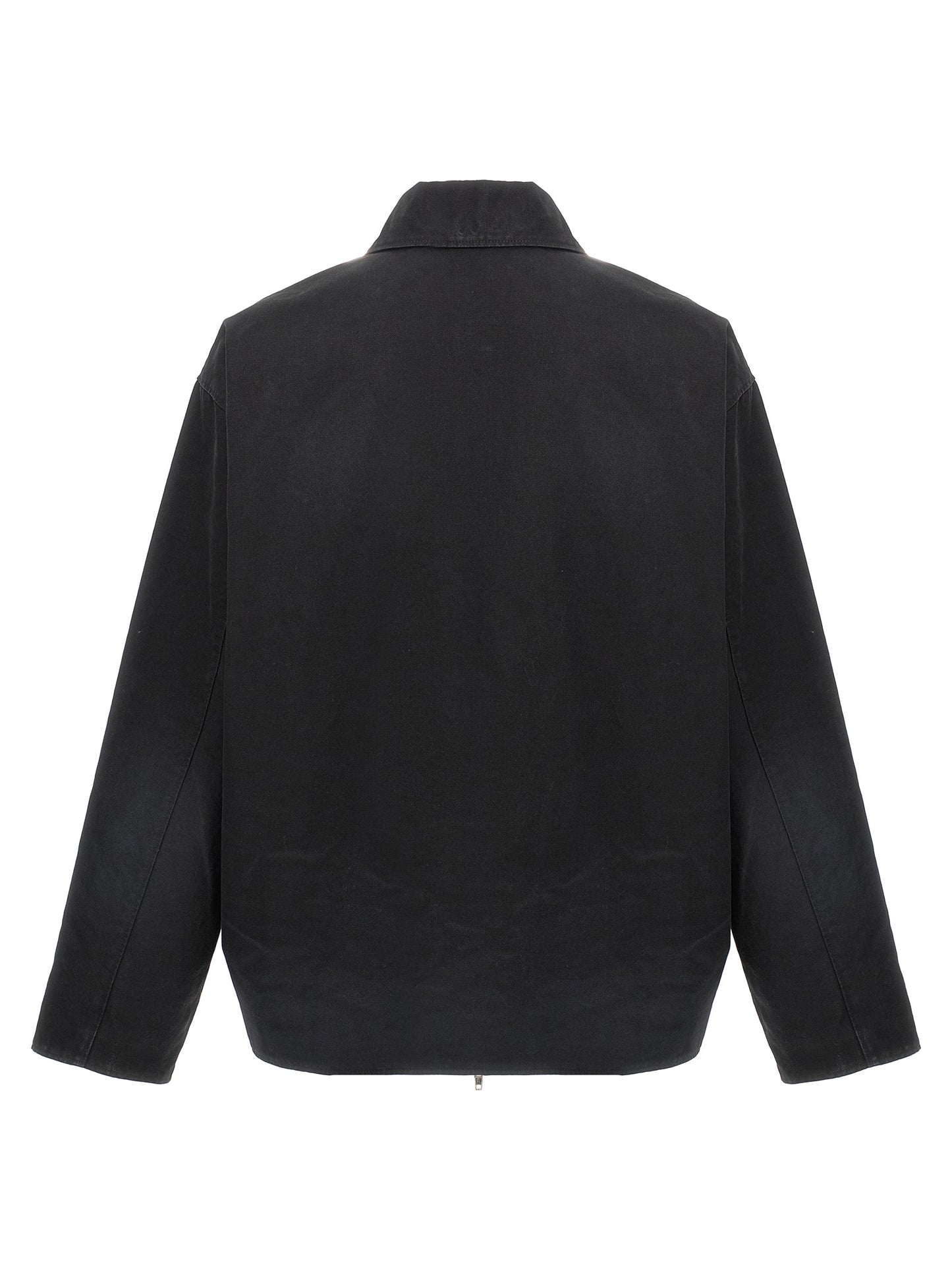 Black Cotton Full-Length Jacket