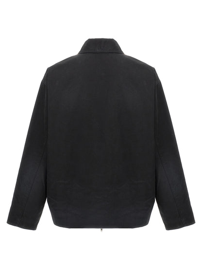 Black Cotton Full-Length Jacket