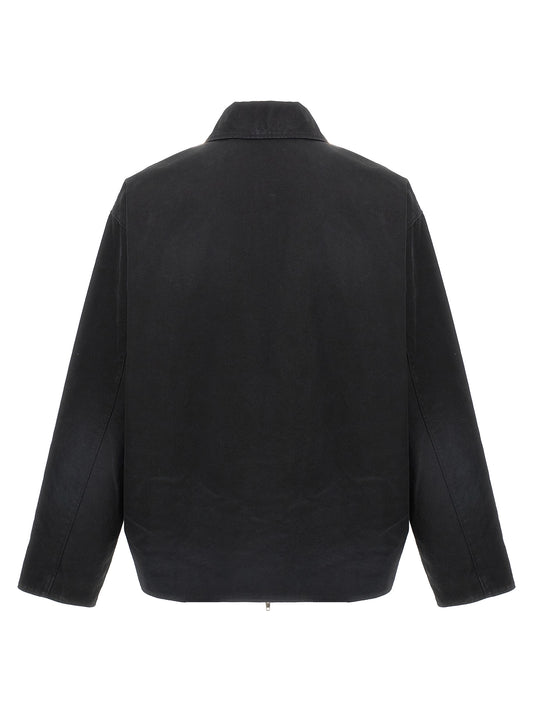 Black Cotton Full-Length Jacket