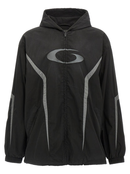 Black Polyester Shell Jacket