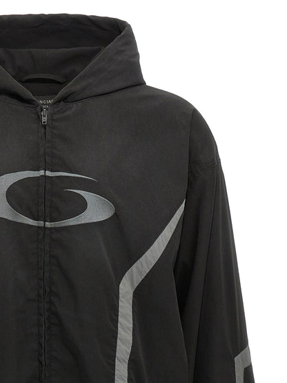 Black Polyester Shell Jacket