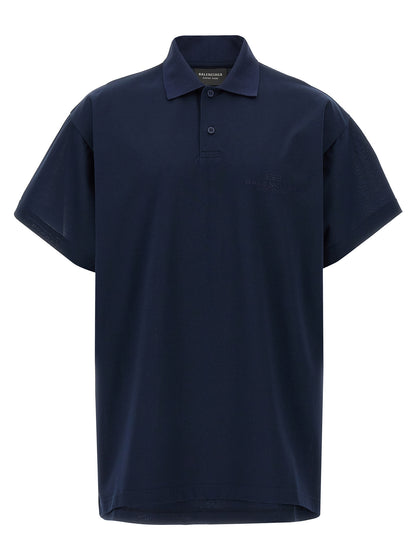 Blue Cotton Polo Shirt