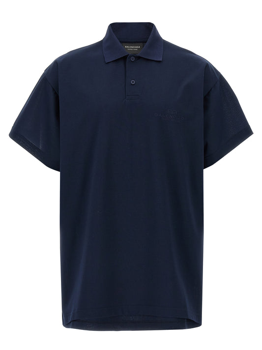 Blue Cotton Polo Shirt