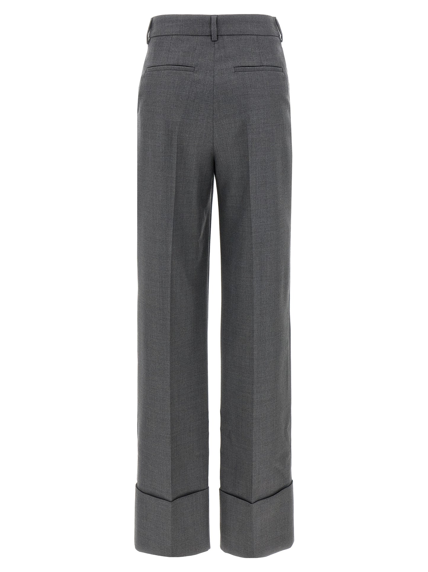 Gray Virgin Wool Dress Pants