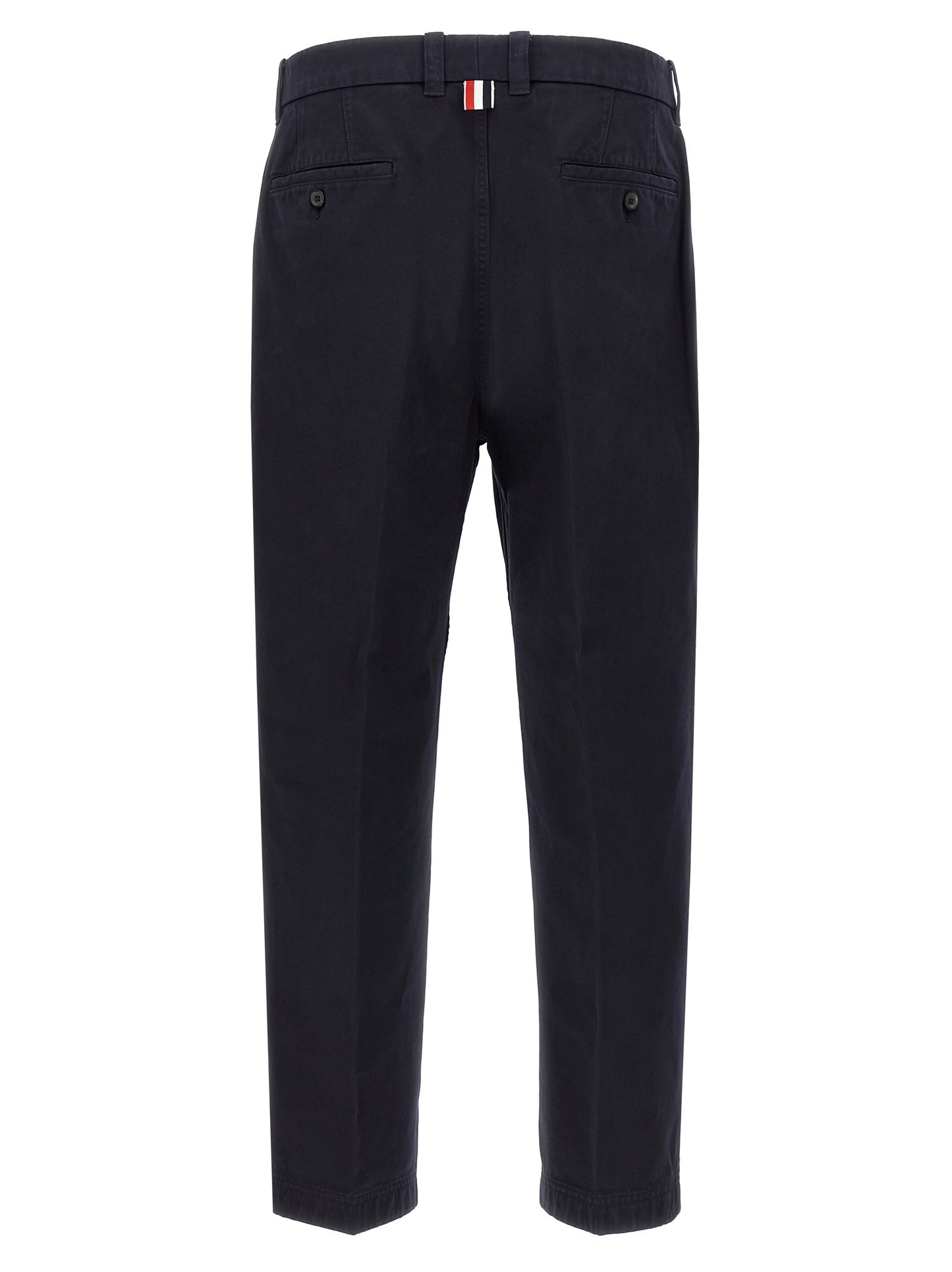 Blue Cotton Casual Pants