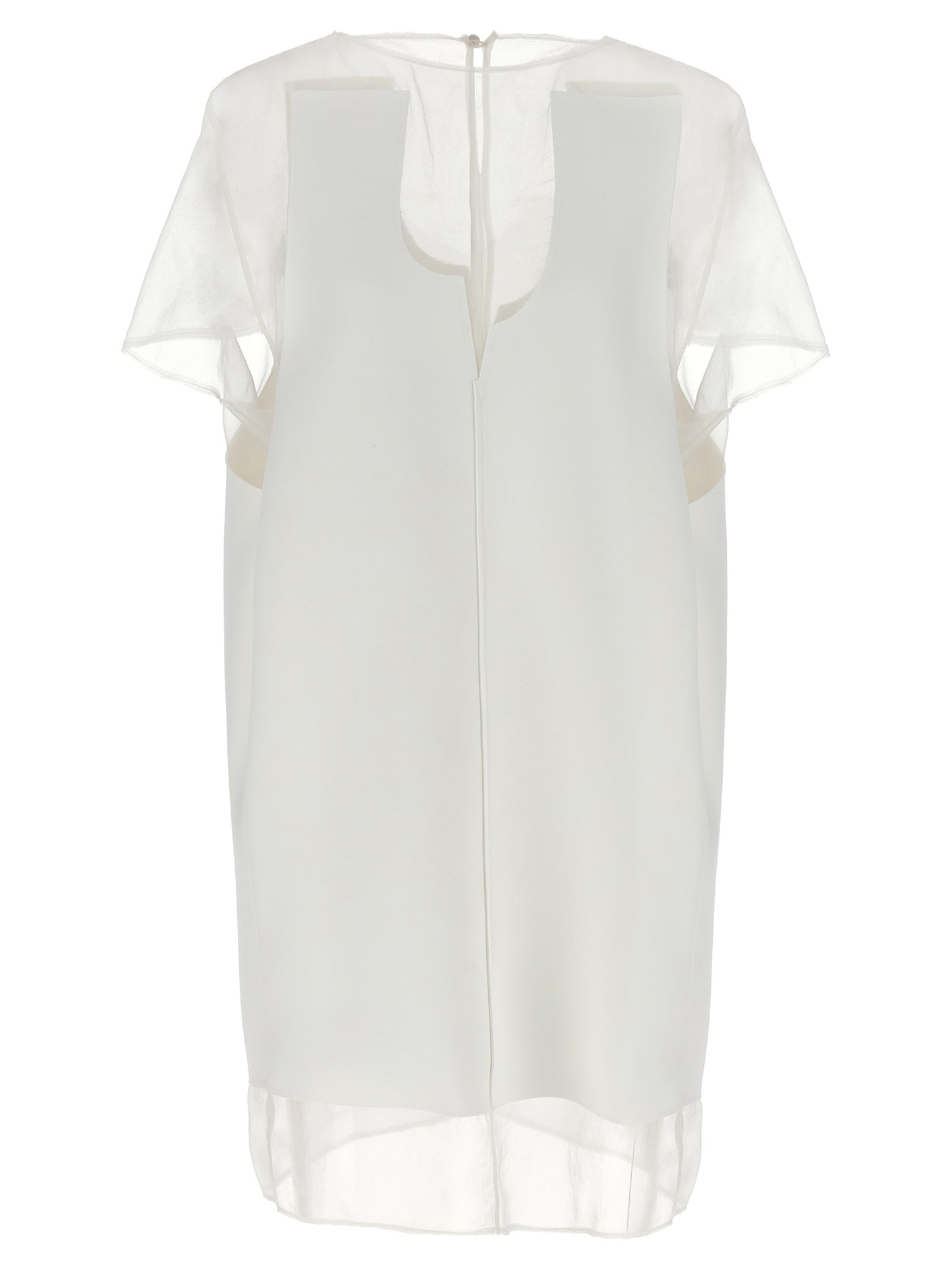 White Polyester Short Dress