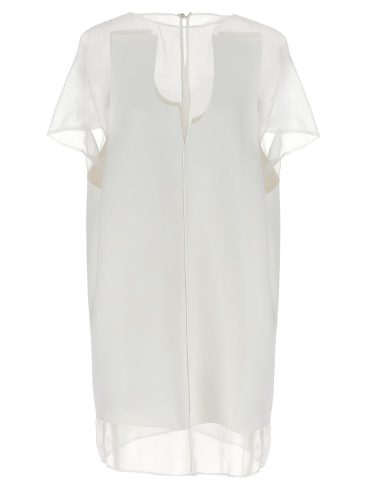 White Polyester Short Dress