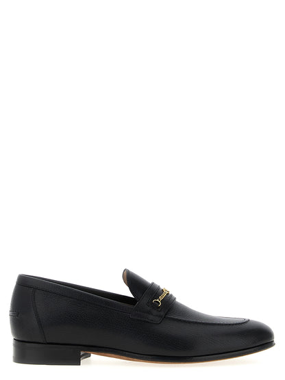 Black Goatskin Slip-On Loafers