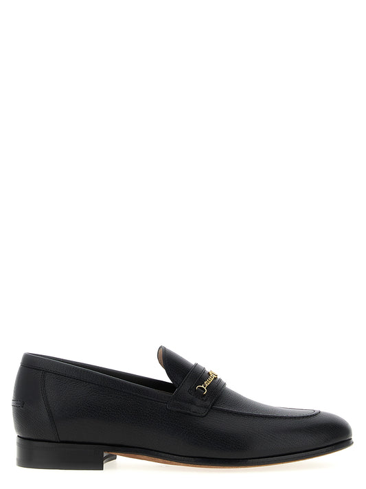 Black Goatskin Slip-On Loafers
