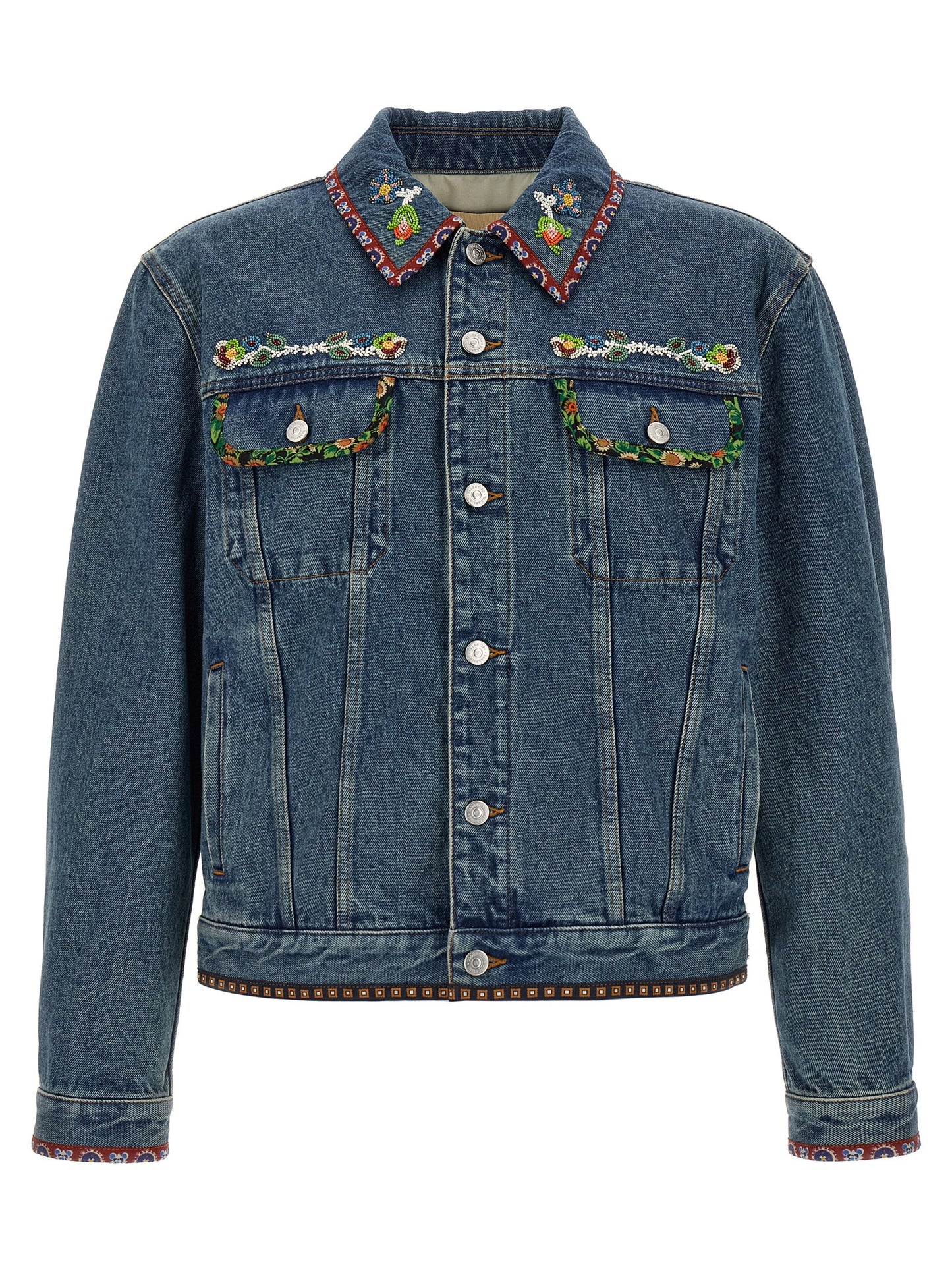 Blue Polyamide Denim Jacket