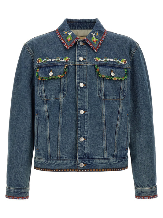 Blue Polyamide Denim Jacket