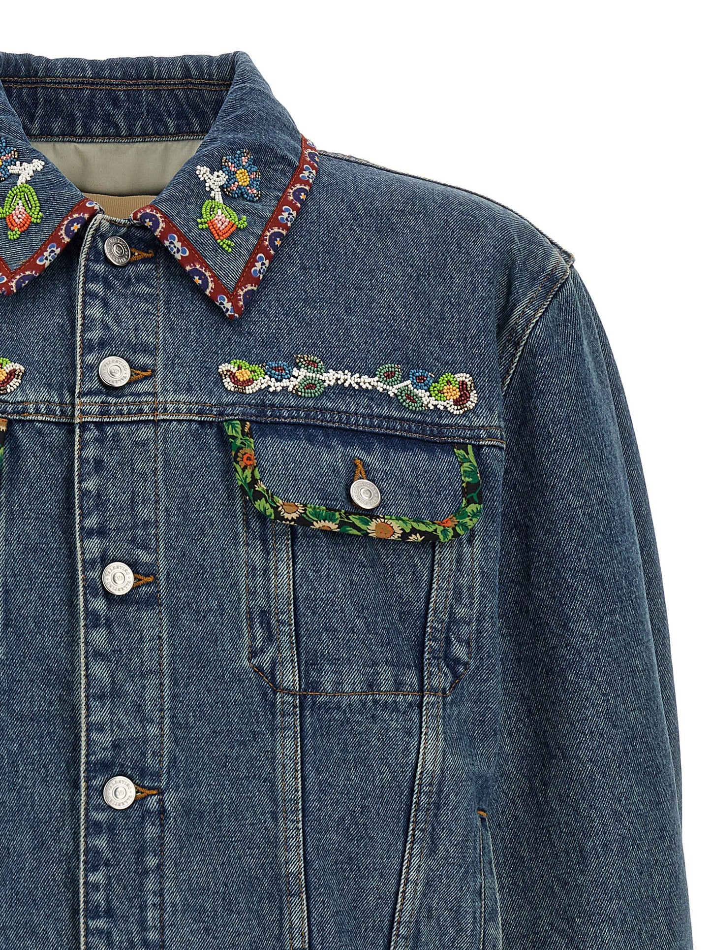 Blue Polyamide Denim Jacket