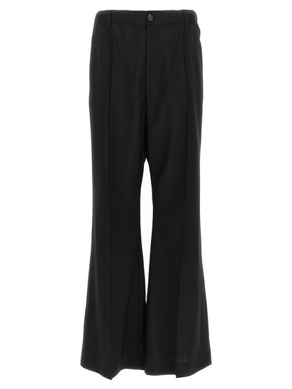 Black Virgin Wool Casual Pants