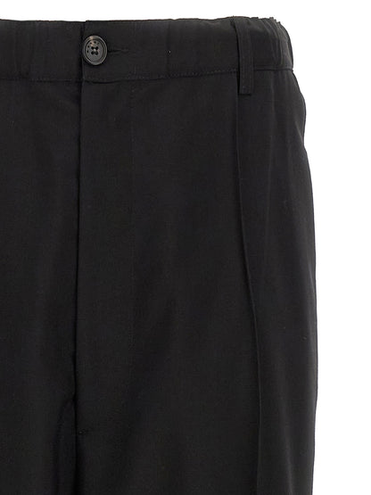 Black Virgin Wool Casual Pants