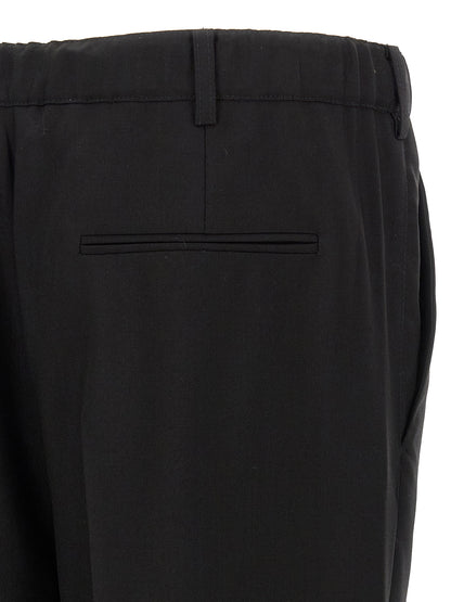 Black Virgin Wool Casual Pants