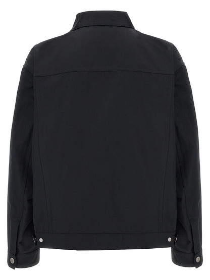 Black Polyester Full-Length Jacket