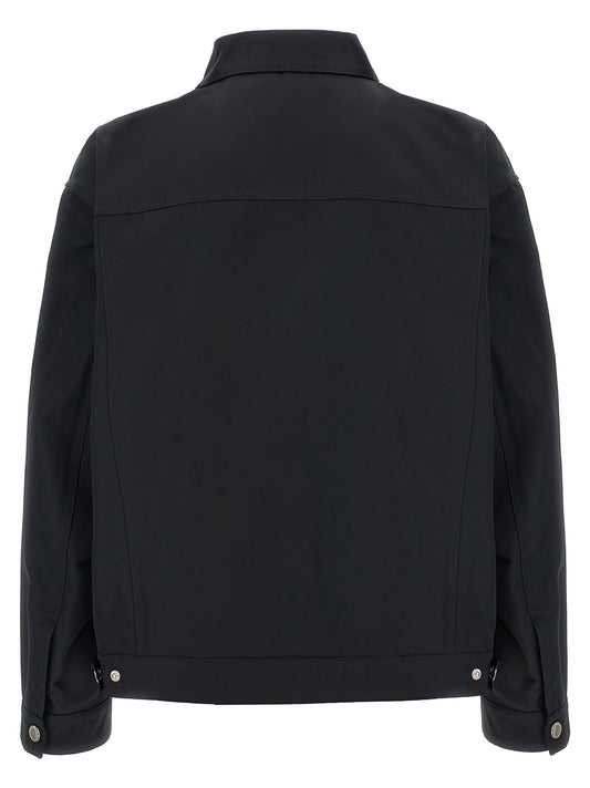 Black Polyester Full-Length Jacket