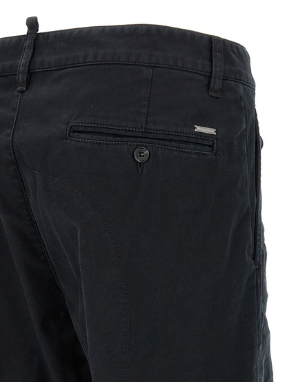 Black Cotton Chino Pants
