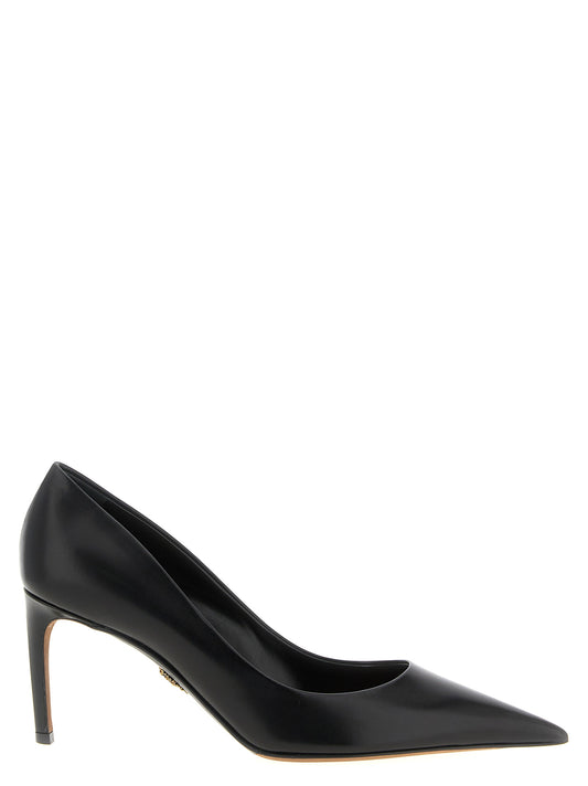 Black Calfskin High Heel Pumps