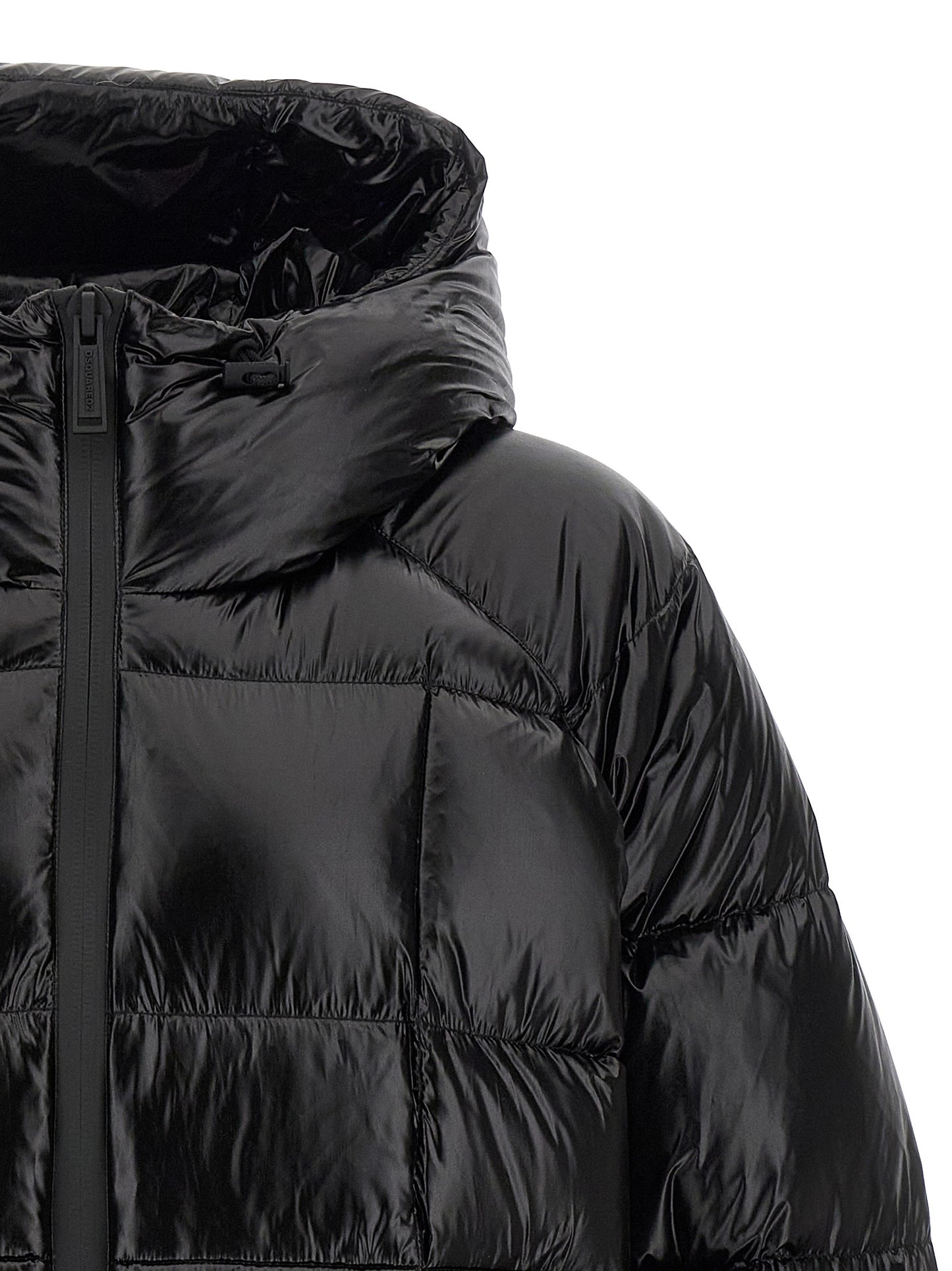 Black Polyamide Full-Length Jacket