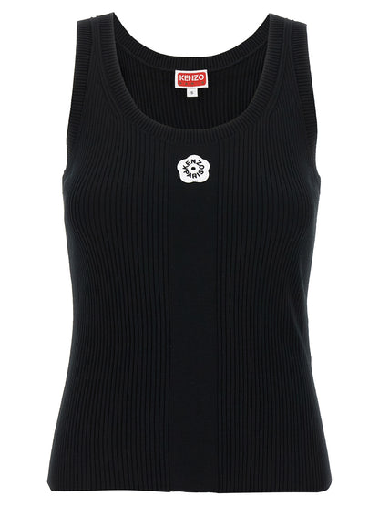 Black Viscose Sleeveles T-Shirt