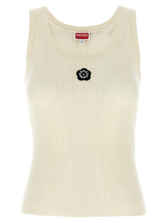 White Viscose Sleeveles T-Shirt