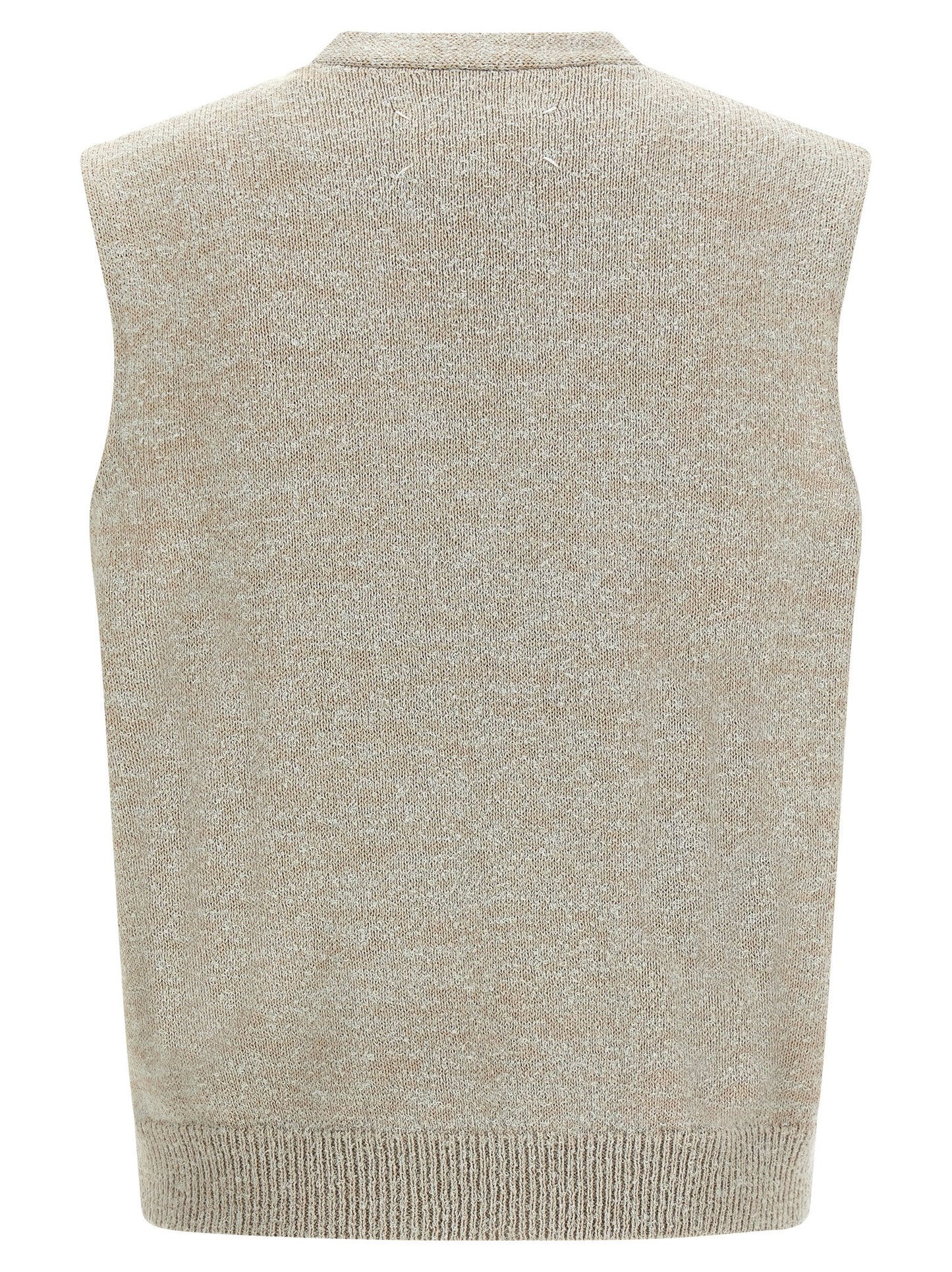 Beige Cotton Sleeveles Sweater
